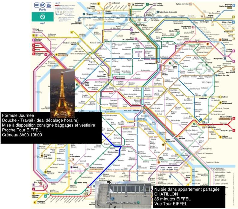 Eiffel Citea Access Dayroom Espace Paris Sans Nuitee Et Chambre Partagee Chatillon Nuitee -- Repos Journee Ou Espace Travail 8-19H Proche Tour Eiffel Ou Usage Bureau A L'Heure En Journee -- Nuitee Chatillon Avenue 파리 외부 사진